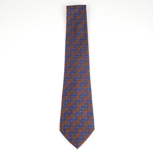 ADONIS brown & Blue Classic Men's Neck tie - Picture 7 of 8
